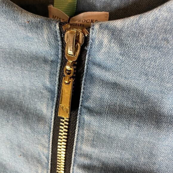 NWT Mistress Rocks Over It Frayed Denim Exposed Zipper Dress Distressed XXS - Picture 7 of 14